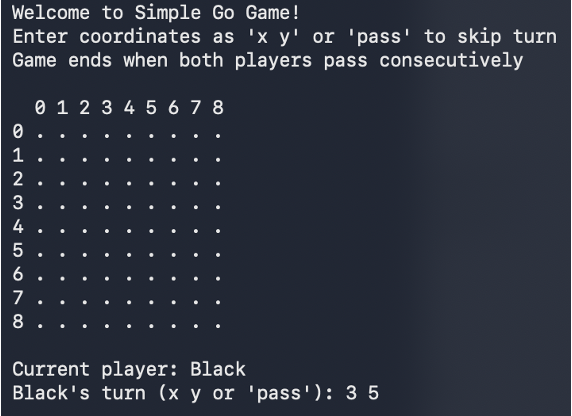 Go game UI, untriggered version