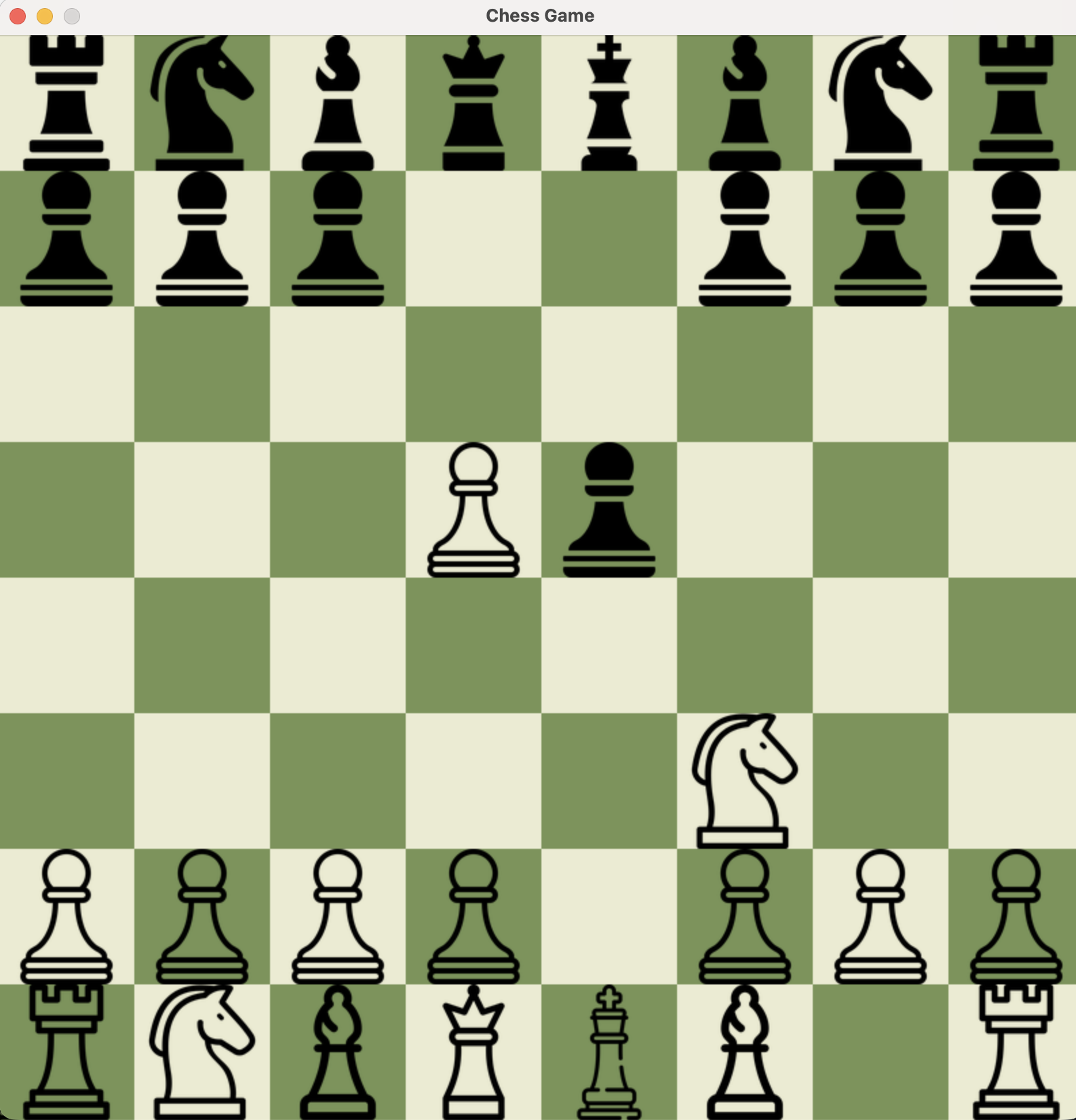 Chess game with rule enforcement and graphical UI, untriggered